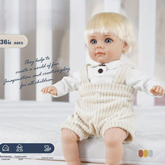 Realistic 56 Cm Reborn Baby Boy Doll Soft Skin Body DIY Toy