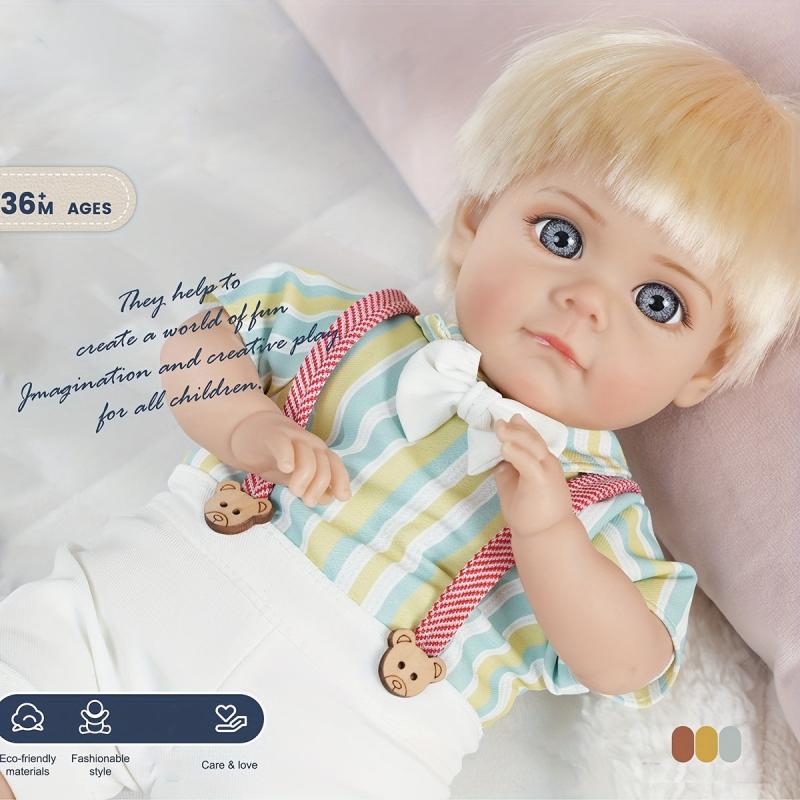 Realistic 56 Cm Reborn Baby Boy Doll Soft Skin Body DIY Toy