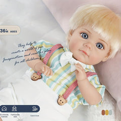 Realistic 56 Cm Reborn Baby Boy Doll Soft Skin Body DIY Toy