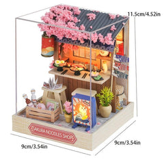 Sakura Noodle House DIY Doll House Kit with Furniture Wooden Crafts