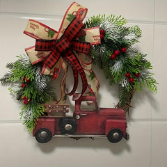 Christmas Wreath Red Truck Decoration Large Door Front Wreath Door Hanging