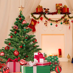 44PCS Plastic Christmas Tree Ornaments Balls Green And Red