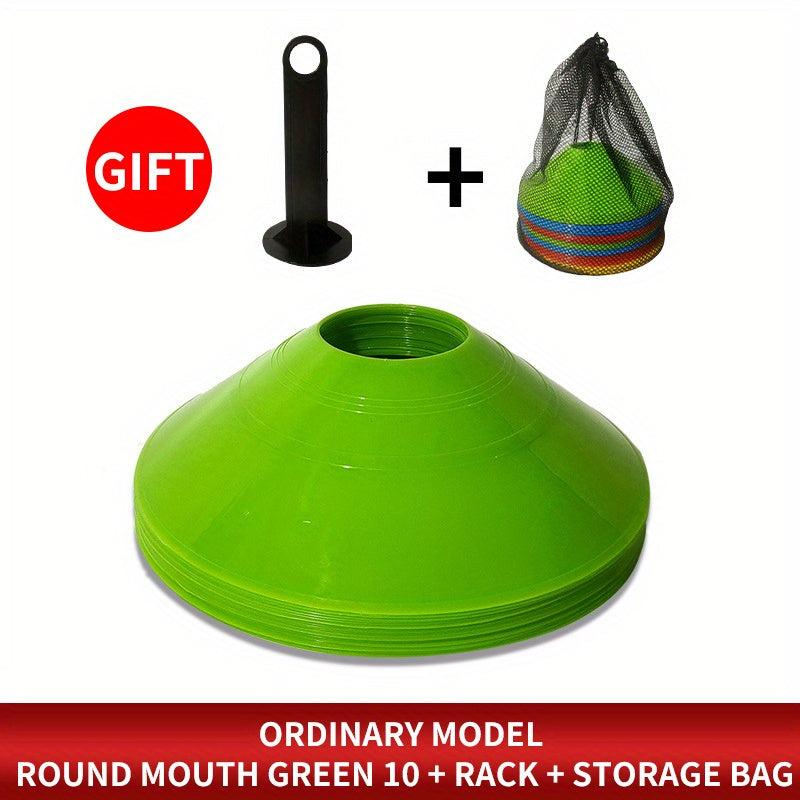 10pcs Soccer Cones Agility Training Disc Cone with Carry Bag Holder