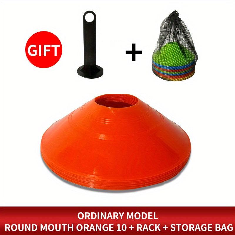 10pcs Soccer Cones Agility Training Disc Cone with Carry Bag Holder