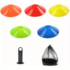 10pcs Soccer Cones Agility Training Disc Cone with Carry Bag Holder