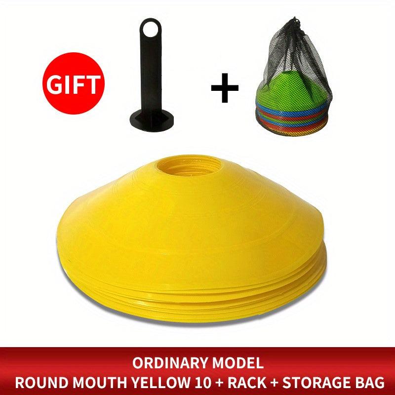 10pcs Soccer Cones Agility Training Disc Cone with Carry Bag Holder