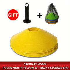 10pcs Soccer Cones Agility Training Disc Cone with Carry Bag Holder