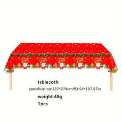 24pcs Christmas Paper Cup Plate Tissue Tableware Party Set