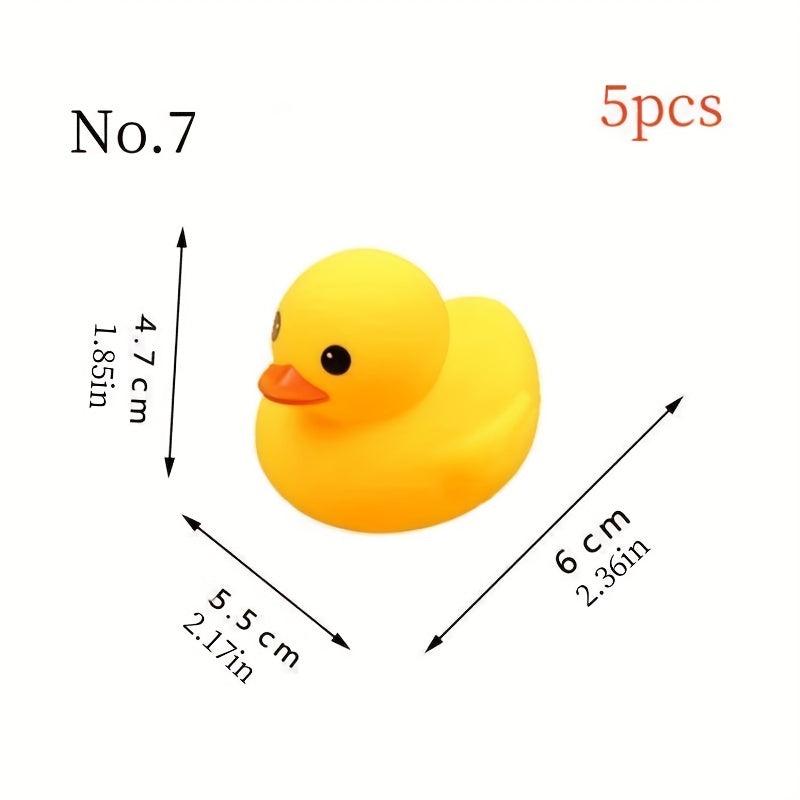 5pcs Duck Pinch Call Sound Small Yellow Duck Toy