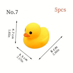 5pcs Duck Pinch Call Sound Small Yellow Duck Toy