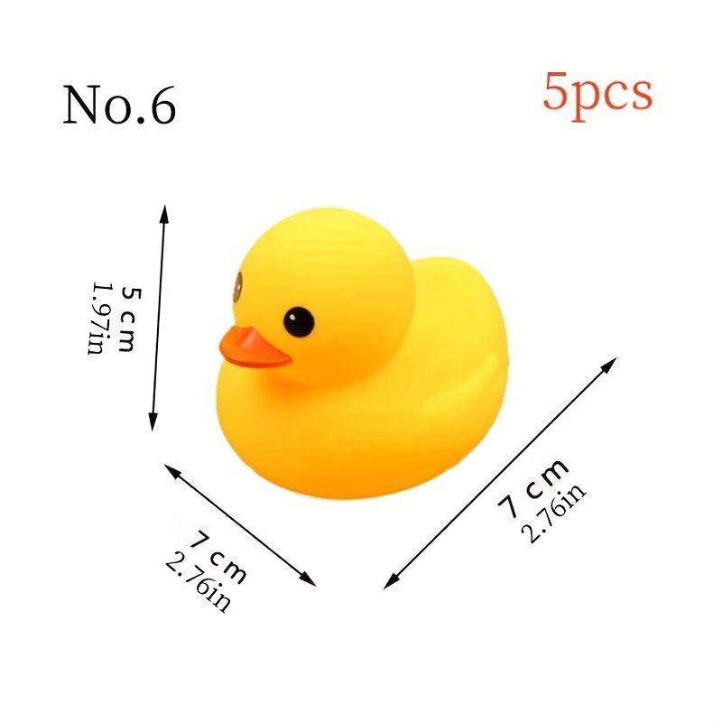 5pcs Duck Pinch Call Sound Small Yellow Duck Toy