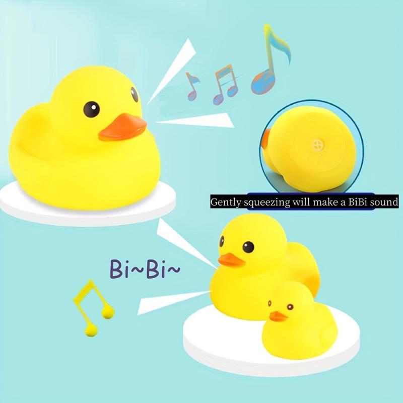 5pcs Duck Pinch Call Sound Small Yellow Duck Toy