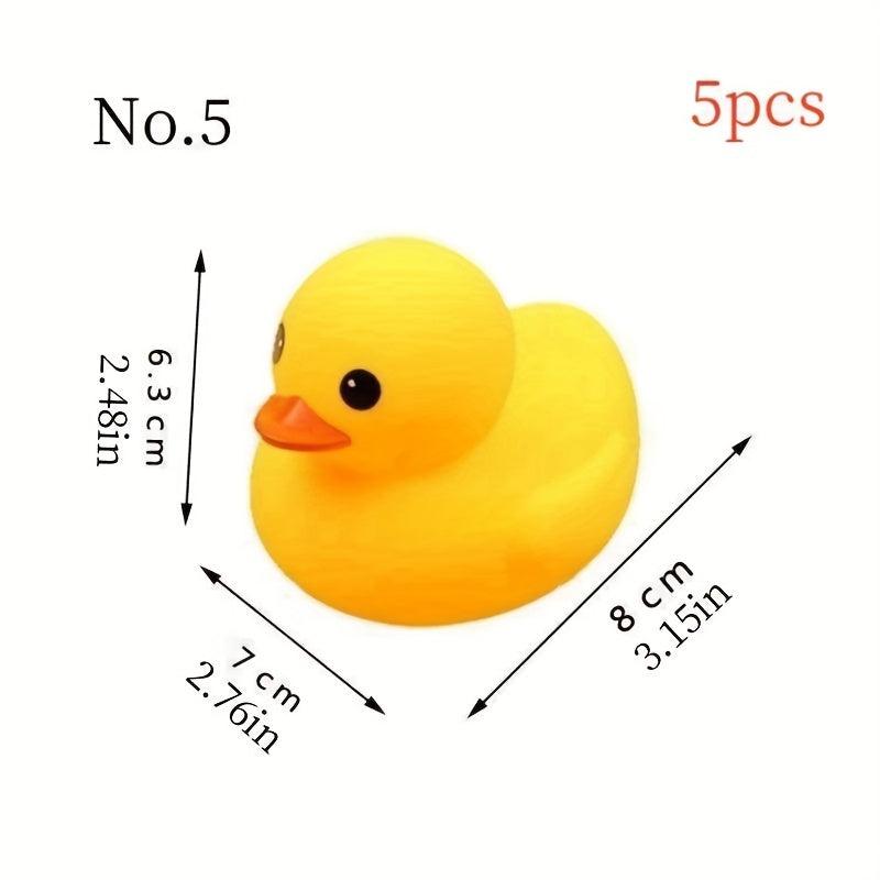 5pcs Duck Pinch Call Sound Small Yellow Duck Toy