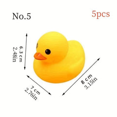 5pcs Duck Pinch Call Sound Small Yellow Duck Toy
