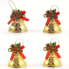 4pcs Christmas Bells Tree Pendant Christmas Party Decorations Supplies