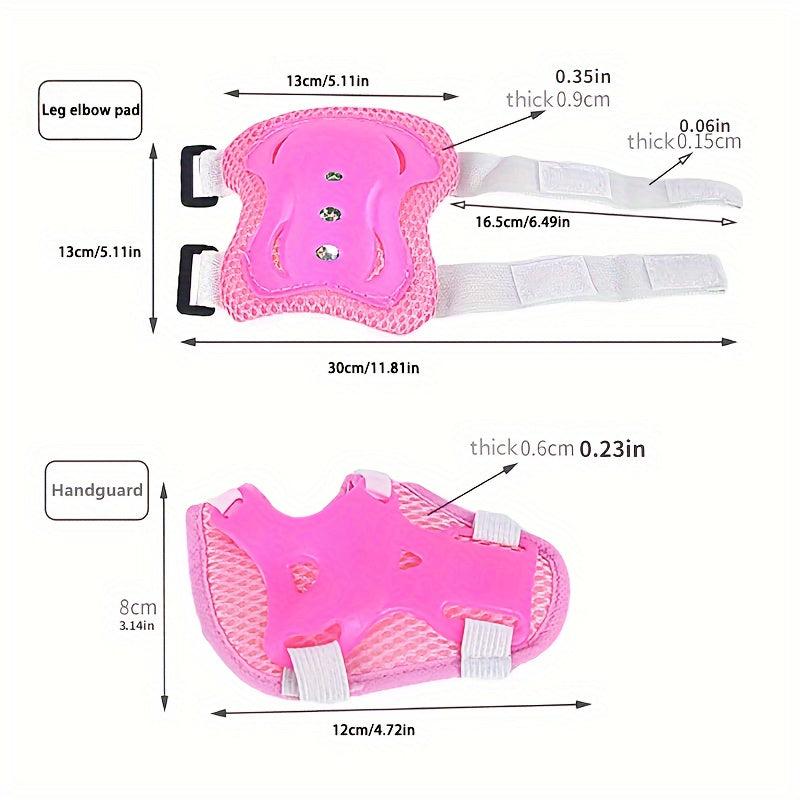 6pcs Kids Knee Pads Wrist Guards Set for Cycling Skateboard
