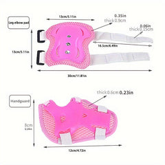 6pcs Kids Knee Pads Wrist Guards Set for Cycling Skateboard
