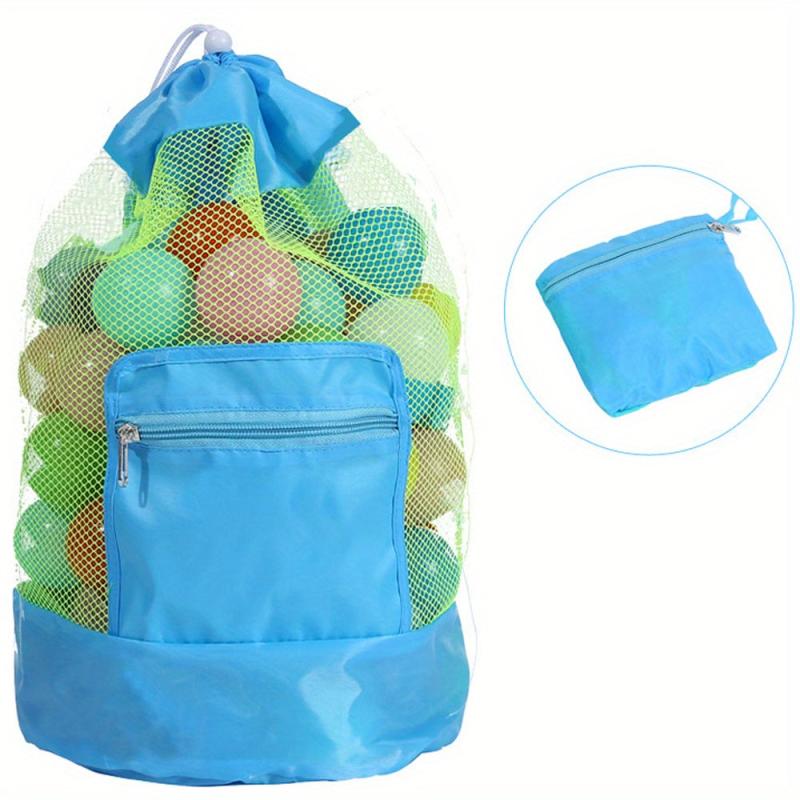 Large Mesh Beach Bag Tote Durable Sand Away Drawstring Beach Backpack