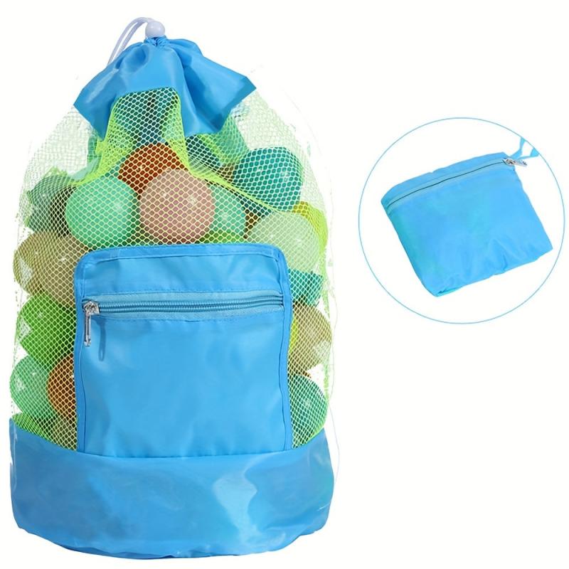 Large Mesh Beach Bag Tote Durable Sand Away Drawstring Beach Backpack