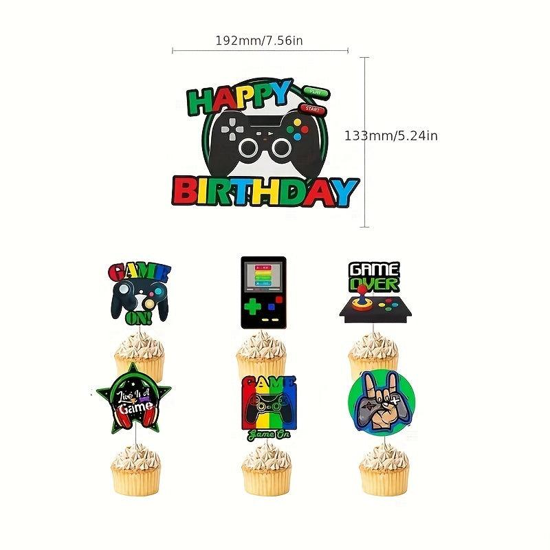 25pcs Green Red Game Birthday Party Decoration Set