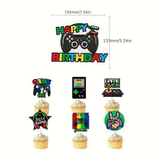 25pcs Green Red Game Birthday Party Decoration Set