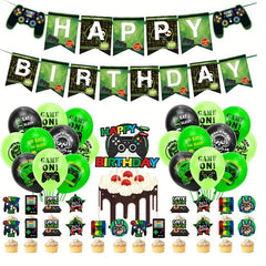 25pcs Green Red Game Birthday Party Decoration Set