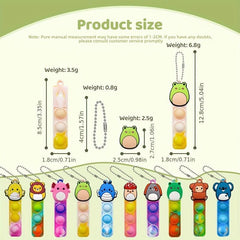 24pcs Animal Keychain Pop Fidget Toys for Kids Party Decoration