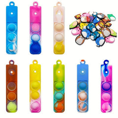 24pcs Animal Keychain Pop Fidget Toys for Kids Party Decoration