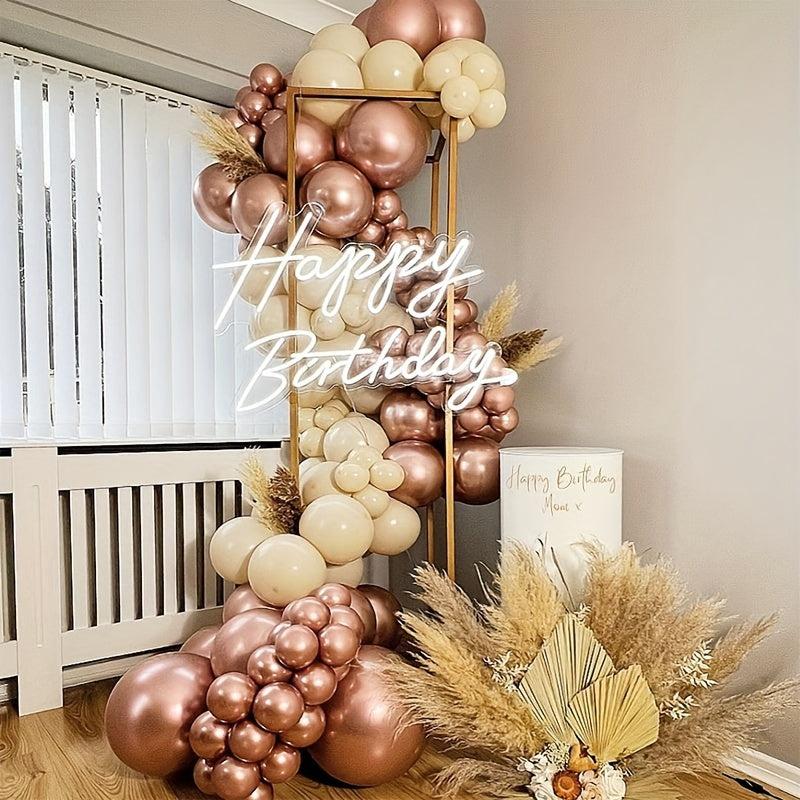 128 Piece Rose Pink & Balloon Decor Set for Parties