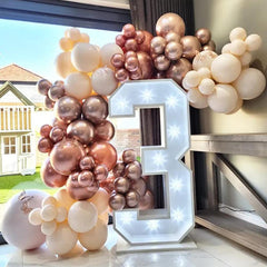 128 Piece Rose Pink & Balloon Decor Set for Parties