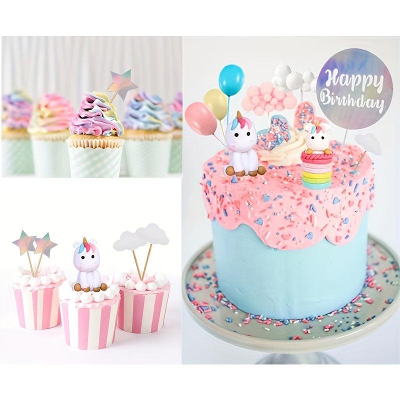 9pcs Unicorn Cake Decorations For Birthday Cake Toppers