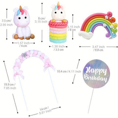 9pcs Unicorn Cake Decorations For Birthday Cake Toppers