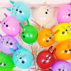 10pcs Long Ear Bunny Head Balloon Party Decor