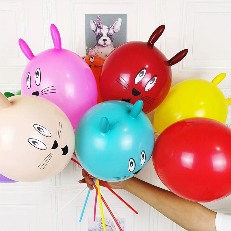 10pcs Long Ear Bunny Head Balloon Party Decor