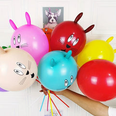 10pcs Long Ear Bunny Head Balloon Party Decor