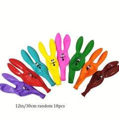 10pcs Long Ear Bunny Head Balloon Party Decor