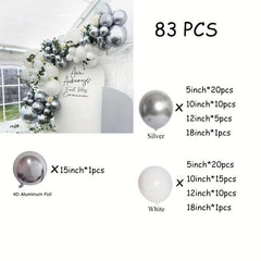 83pcs Silver Balloon Garland Arch Kit for Events & Celebrations