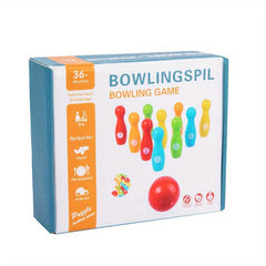 Montessori Wooden Colored Bowling Balls - Interactive Parent Child Games