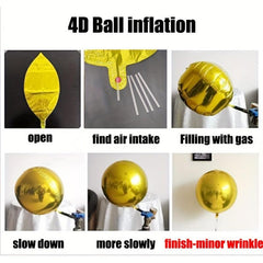 Metallic Mirror Effect 4D Sphere Balloon 28cm - Party Decorations