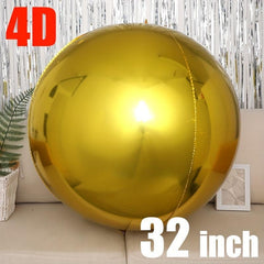 Metallic Mirror Effect 4D Sphere Balloon 28cm - Party Decorations
