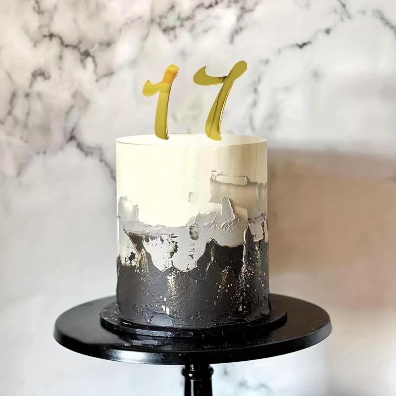 Golden Number Cake Topper Set 0-9 for Wedding Birthday Baby Shower