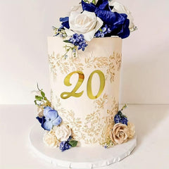 Golden Number Cake Topper Set 0-9 for Wedding Birthday Baby Shower