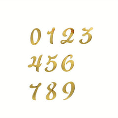 Golden Number Cake Topper Set 0-9 for Wedding Birthday Baby Shower