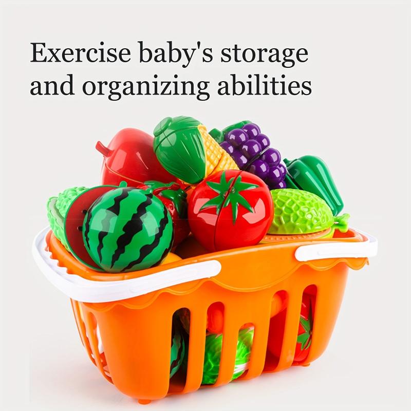 Kids Shopping Cart Toy Set with Fruits and Vegetables