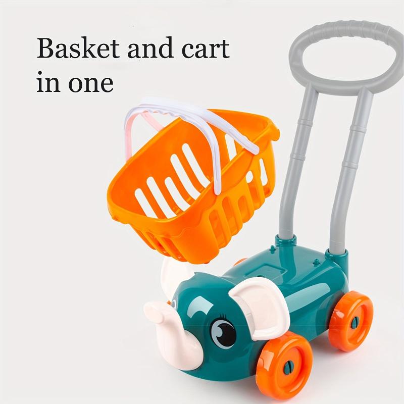 Kids Shopping Cart Toy Set with Fruits and Vegetables