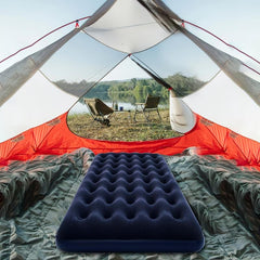 Portable Inflatable Mattress Foldable Camping Air Flocking Bed Sleeping Mat