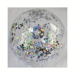 Glitter Inflatable Beach Ball for Summer Parties & Pool Favors