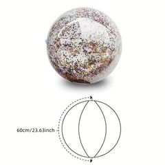 Glitter Inflatable Beach Ball for Summer Parties & Pool Favors