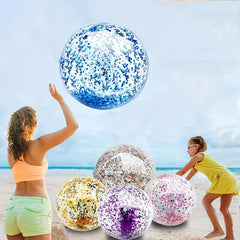 Glitter Inflatable Beach Ball for Summer Parties & Pool Favors