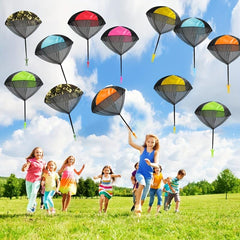 12pcs Hand Throwing Parachute Toys Soldiers' Square Outdoor Sports